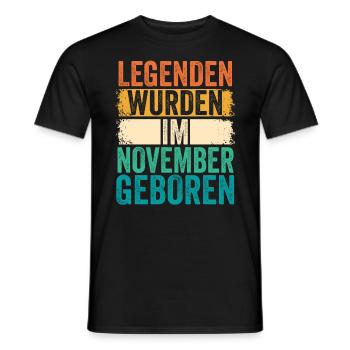 Les légendes sont nées en novembre - T-shirt homme - noir - Devant - AI Model Male 178 light (178cm)