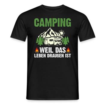Camping-car Camping-car Camping Camping - T-shirt homme - noir - Devant - AI Model Male 178 light (178cm)