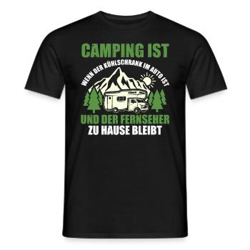 Camper Wohnwagen Wohnmobil Campen Camping - Männer T-Shirt - Schwarz - Vorne - AI Model Male 178 light (178cm)