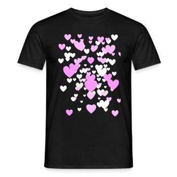Hearts, hearts, pink hearts, red hearts - Men's T-Shirt - black - Front - AI Model Male 178 light (178cm)