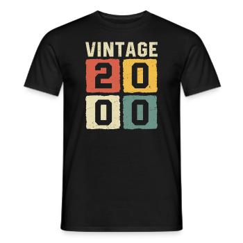 Vintage 2000 Geboren 2000 - Männer T-Shirt - Schwarz - Vorne - AI Model Male 178 light (178cm)
