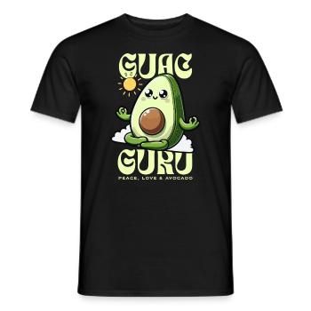 Paix, amour et avocat – Respectueux de l’environnement - T-shirt homme - noir - Devant - AI Model Male 178 light (178cm)