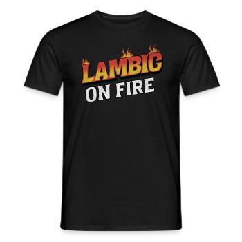 Lambic On Fire - Verses passionnés et bières artisanales - T-shirt homme - noir - Devant - AI Model Male 178 light (178cm)