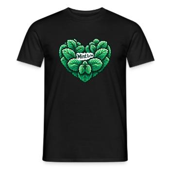 Menthe à être - Amour frais et rires feuillus - T-shirt homme - noir - Devant - AI Model Male 178 light (178cm)