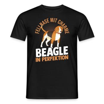 Dog Beagle - Men's T-Shirt - black - Front - AI Model Male 178 light (178cm)