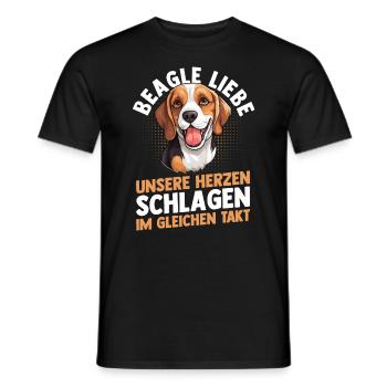 Dog Beagle - Men's T-Shirt - black - Front - AI Model Male 178 light (178cm)