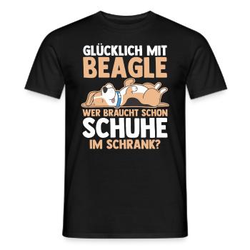 Dog Beagle - Men's T-Shirt - black - Front - AI Model Male 178 light (178cm)