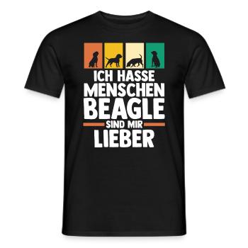 Dog Beagle - Men's T-Shirt - black - Front - AI Model Male 178 light (178cm)