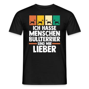 Chien Bull Terrier - T-shirt homme - noir - Devant - AI Model Male 178 light (178cm)