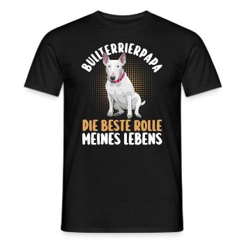 dog dog dad father bull terrierdad bull terrier - Men's T-Shirt - black - Front - AI Model Male 178 light (178cm)