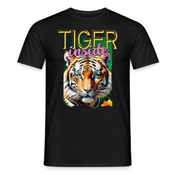 Tiger inside. - Men's T-Shirt - black - Front - AI Model Male 178 light (178cm)