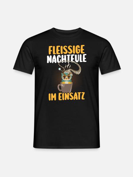 Kaffee Fleißige Nachteule Nachtschicht - Männer T-Shirt - Schwarz