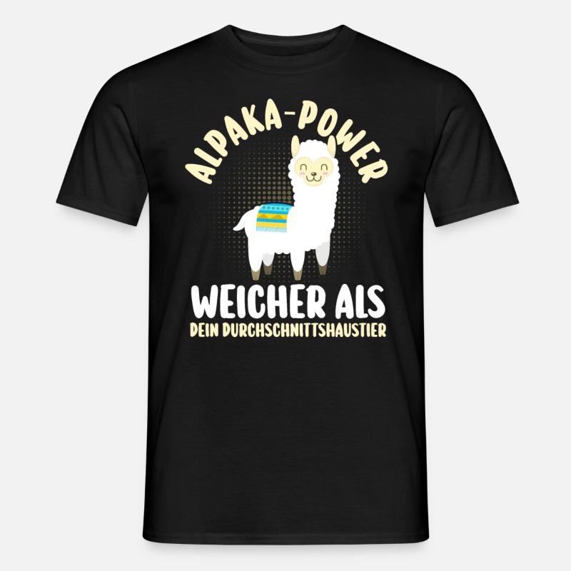Alpaka - Männer T-Shirt - Schwarz