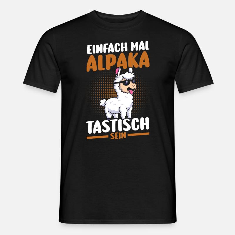 Alpaka - Männer T-Shirt - Schwarz