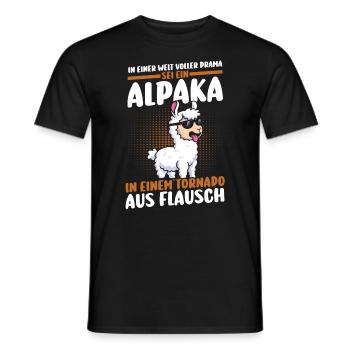 Alpaka - Männer T-Shirt - Schwarz - Vorne - AI Model Male 178 light (178cm)