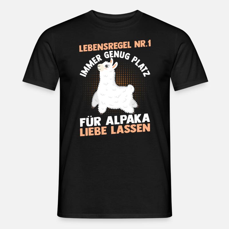 Alpaka - Männer T-Shirt - Schwarz