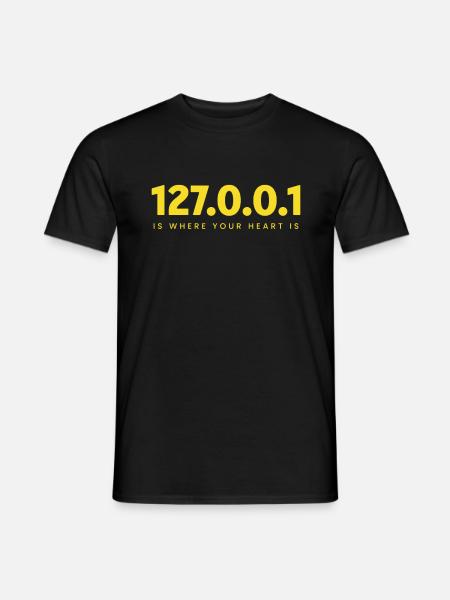 127.0.0.1 – Herz Eines Programmierers - Männer T-Shirt - Schwarz