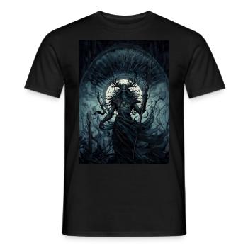 Mythological Demon - Dark Scene - Men's T-Shirt - black - Front - AI Model Male 178 light (178cm)