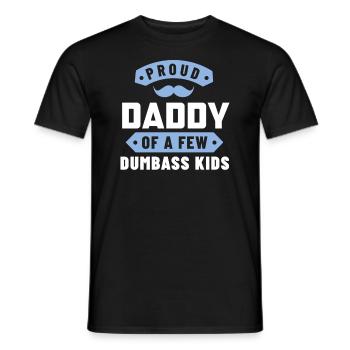 fier papa d’enfants stupides - T-shirt homme - noir - Devant - AI Model Male 178 light (178cm)