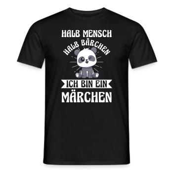 Mi-humain, mi-ours - T-shirt homme - noir - Devant - AI Model Male 178 light (178cm)