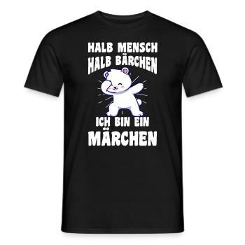 Mi-humain, mi-ours - T-shirt homme - noir - Devant - AI Model Male 178 light (178cm)
