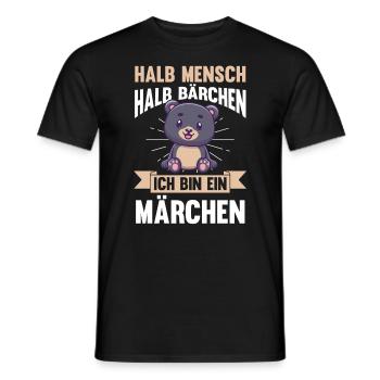 Mi-humain, mi-ours - T-shirt homme - noir - Devant - AI Model Male 178 light (178cm)