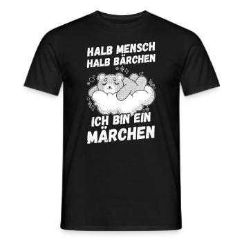 Mi-humain, mi-ours - T-shirt homme - noir - Devant - AI Model Male 178 light (178cm)