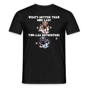 Qu’y a-t-il de mieux qu’un laboratoire ? Deux Lab Retriever - T-shirt homme - noir - Devant - AI Model Male 178 light (178cm)
