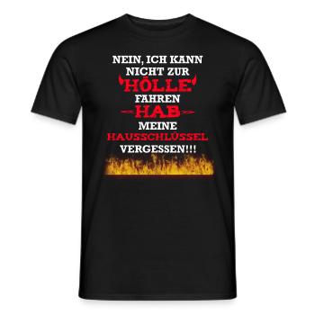 Kann nicht zur Hölle fahren Hausschlüssel verloren - Männer T-Shirt - Schwarz - Vorne - AI Model Male 178 light (178cm)