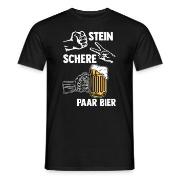 Stein Schere Paar Bier - Männer T-Shirt - Schwarz - Vorne - AI Model Male 178 light (178cm)