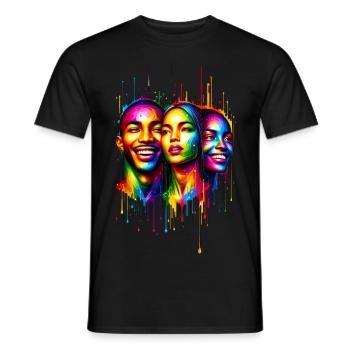 Cyber Vielfalt - Cyber Diversity - Männer T-Shirt - Schwarz - Vorne - AI Model Male 178 light (178cm)