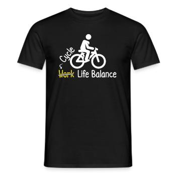 Adoptez le cyclisme Équilibre entre vie professionnelle et vie privée - T-shirt homme - noir - Devant - AI Model Male 178 light (178cm)