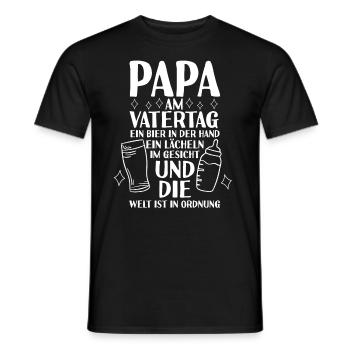 Papa Bier Vater Vatertag - Männer T-Shirt - Schwarz - Vorne - AI Model Male 178 light (178cm)