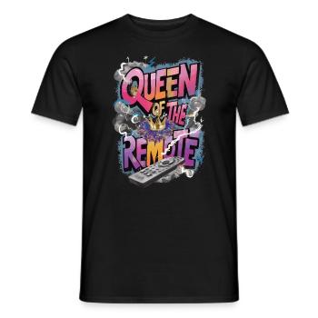 Königin der Fernbedienung, Geschenk, Relax - Männer T-Shirt - Schwarz - Vorne - AI Model Male 178 light (178cm)