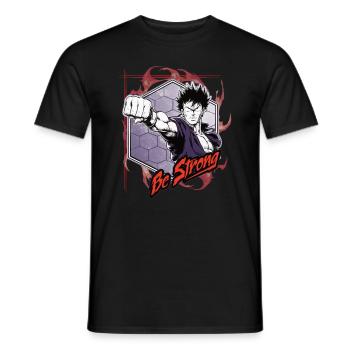 Be Strong - Anime Fighter - Men's T-Shirt - black - Front - AI Model Male 178 light (178cm)