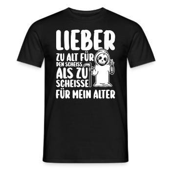 Cat too old for that shit - Men's T-Shirt - black - Front - AI Model Male 178 light (178cm)