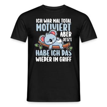 I used to be totally motivated Koala - Men's T-Shirt - black - Front - AI Model Male 178 light (178cm)