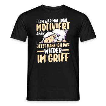 I used to be totally motivated sheep - Men's T-Shirt - black - Front - AI Model Male 178 light (178cm)