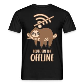 Heute bin ich Offline - Männer T-Shirt - Schwarz - Vorne - AI Model Male 178 light (178cm)
