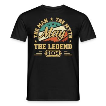 Mai 2004 - Geburtstagsgeschenk geboren im Mai 2004 - Männer T-Shirt - Schwarz - Vorne - AI Model Male 178 light (178cm)