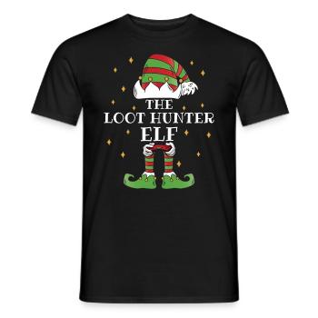 L’elfe chasseur de butin – Les quêtes de Noël vous attendent - T-shirt homme - noir - Devant - AI Model Male 178 light (178cm)