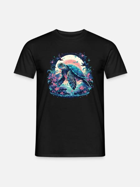 Celestial Sea Turtle – Aquatic - Men's T-Shirt - black