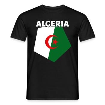 DZ Algérie Drapeau Algérien Forme Pentagon - T-shirt homme - noir - Devant - AI Model Male 178 light (178cm)