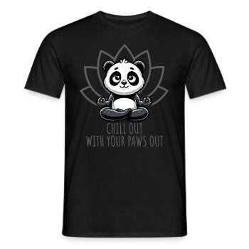 Chill Out With Your Paws Out Panda Yoga - Männer T-Shirt - Schwarz - Vorne - AI Model Male 178 light (178cm)