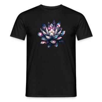 Celestial Bloom Galactic Lotus Unfolding - Männer T-Shirt - Schwarz - Vorne - AI Model Male 178 light (178cm)