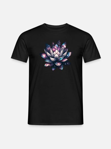 Celestial Bloom Galactic Lotus Unfolding - Men's T-Shirt - black