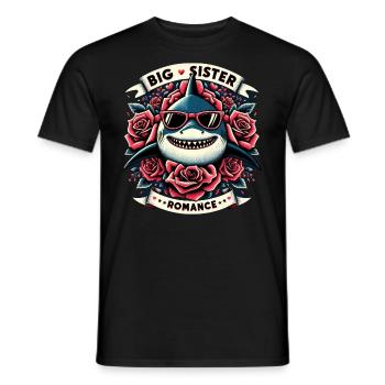 Grande soeur Shark Romance - T-shirt homme - noir - Devant - AI Model Male 178 light (178cm)
