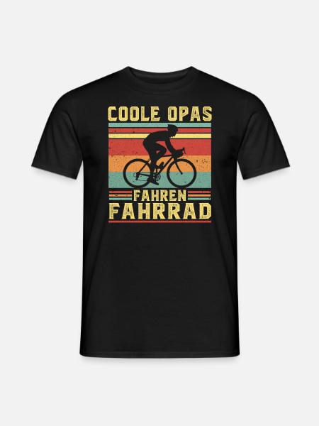 Coole Opas fahren Fahrrad Großvater Radfahrer - Männer T-Shirt - Schwarz