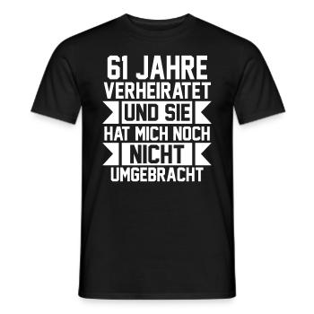 Marriage Elms Wedding 61 Years Married Weddings - Men's T-Shirt - black - Front - AI Model Male 178 light (178cm)