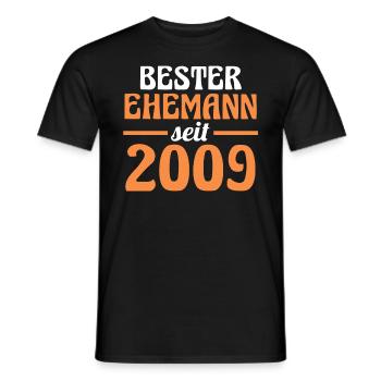 Valentine's Day Best Husband Since 2009 - Men's T-Shirt - black - Front - AI Model Male 178 light (178cm)